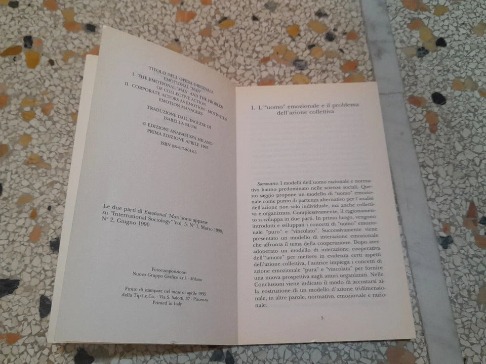 L'"UOMO" EMOZIONALE. HELENA FLAM. ANABASI EDIZIONI. 1° EDIZIONE APRILE 1995. COLLANA: TX.