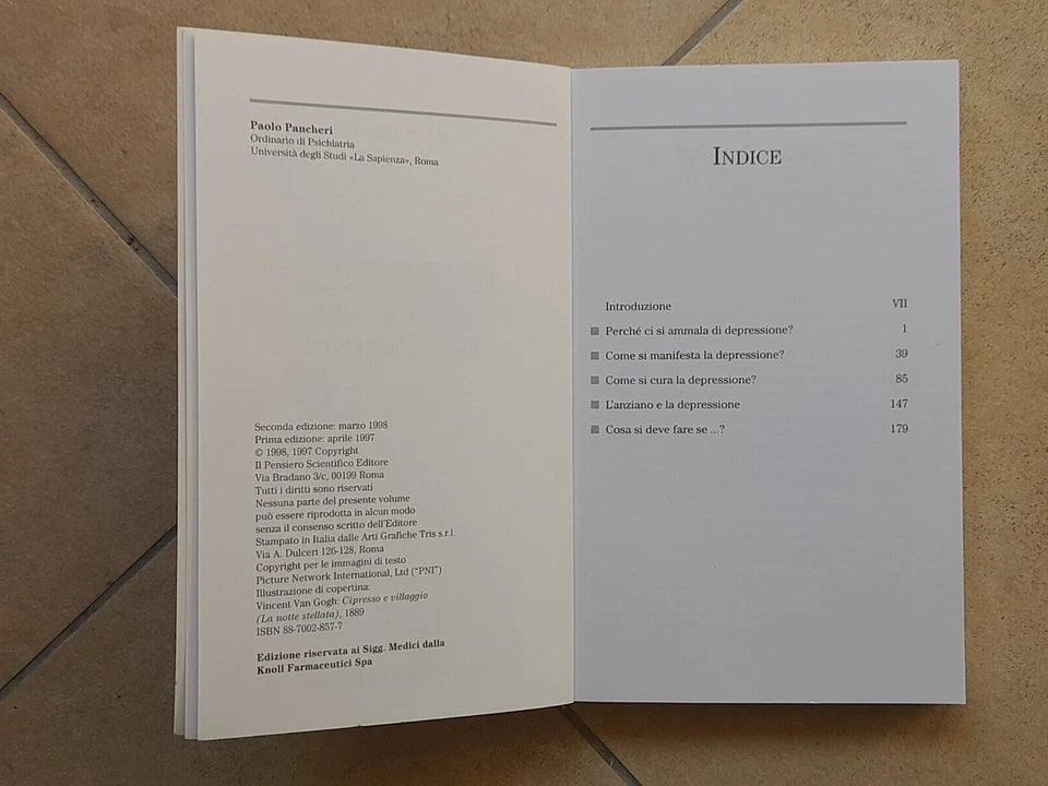 DEPRESSIONE CENTO DOMANDE E CENTO RISPOSTE. PAOLO PANCHERI. IL PENSIERO SCIENTIFICO EDITORE.  2° EDIZIONE MARZO 1998.