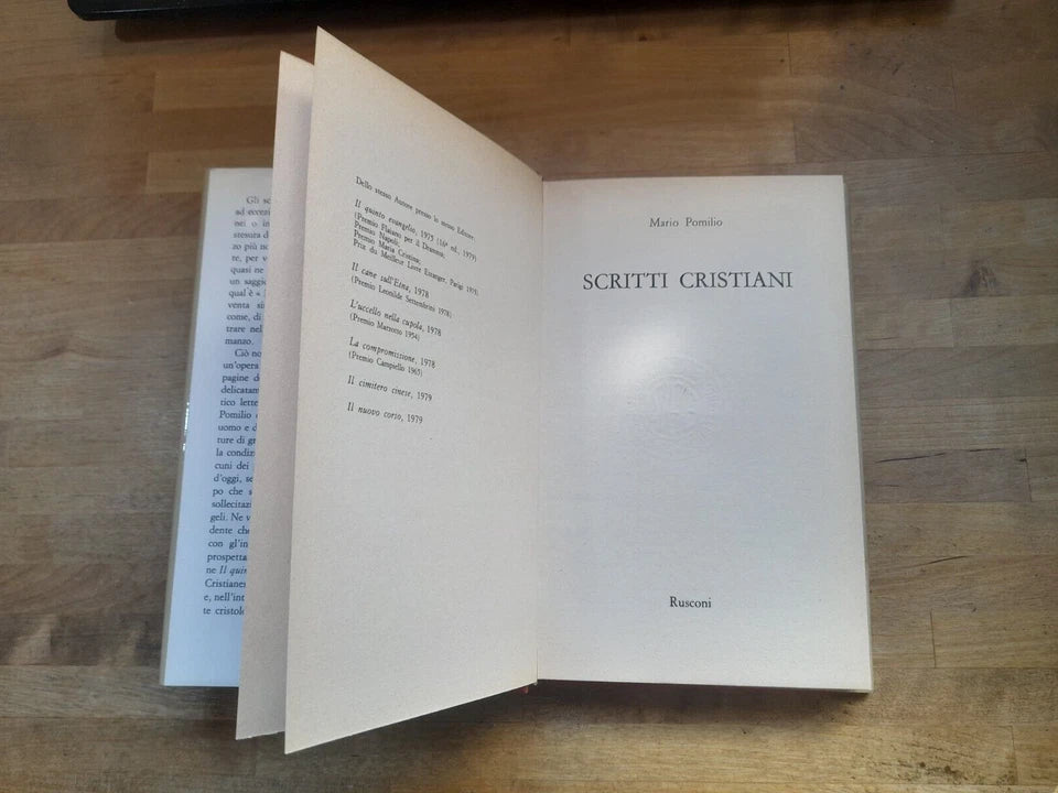 SCRITTI CRISTIANI. MARIO POMILIO. RUSCONI EDITORE. COLLANA: PAMPHLET. 1° EDIZIONE 1979.