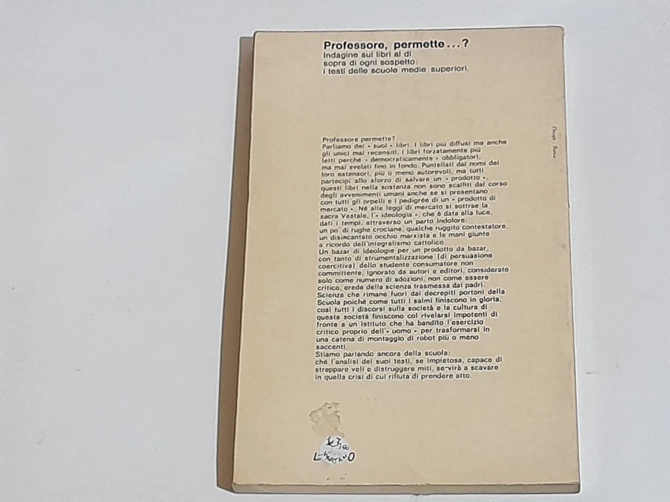 PROFESSORE, PERMETTE...? CLAUDIO VENTURI. GUARALDI EDITORE. RISTAMPA 1972.