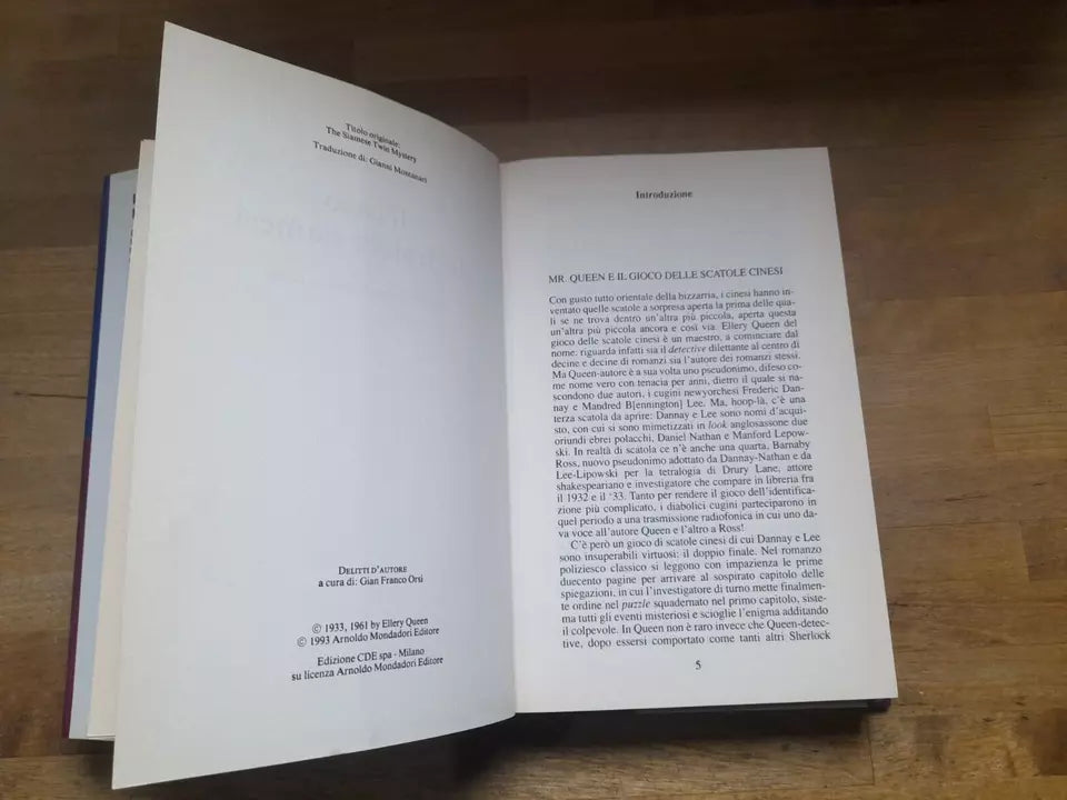 IL CASO DEI FRATELLI SIAMESI. ELLERY QUEEN. EDIZIONE CDE 1995. COLLANA: DELITTI D'AUTORE.