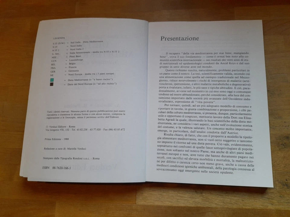 LE BASI SCIENTIFICHE DELLA DIETA MEDITERRANEA. NUTRIZIONE E SALUTE. ELISABETTA AGRADI. VERDUCI EDITORE.1° EDIZONE 1988.