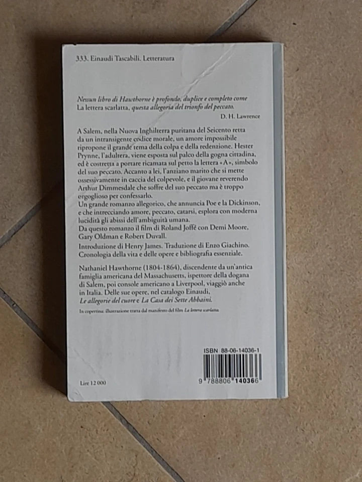 LA LETTERA SCARLATTA. NATHANIEL HAWTHORNE. EINAUDI EDITORE. COLLANA: EINAUDI TASCABILI LETTERATURA 333. RISTAMPA 1996.