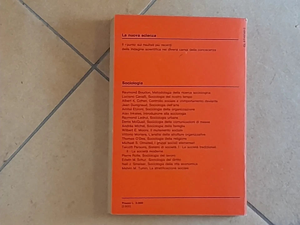 CONTROLLO SOCIALE E COMPORTAMENTO DEVIANTE. ALBERT K. COHEN. SOCIETA' EDITRICE IL MULINO 1975. COLLANA: SERIE DI SOCIOLOGIA.