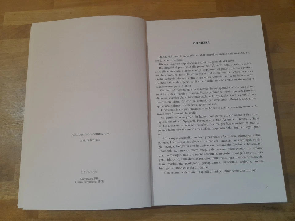 NELLA CULTURA CLASSICA LE RADICI DELLA NOSTRA CIVILTA'. GIUSEPPE AUTELITANO. GIOVANZANA F.LLI EDITORI. 3° EDIZIONE 2009. EDIZIONE FUORI COMMERCIO.