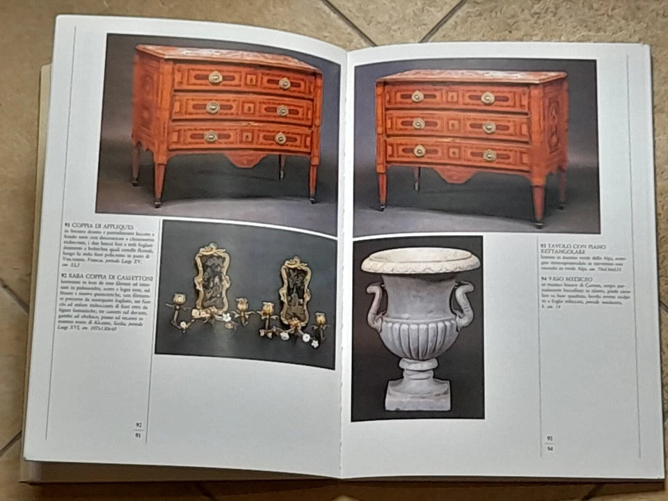 MOBILI ITALIANI ED EUROPEI, OGGETTI D'ARTE, MARMI, ARAZZI, MAIOLICHE, PORCELLANE. AA.VV. 1987.