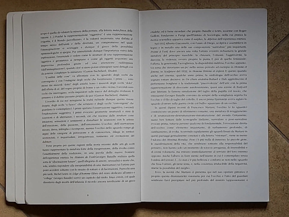 “LE CODE DELL'OCCHIO”. FRANCESCO MARTANI. UNIVERSITA' DI BOLOGNA, 1998. CURATORE: FRANCO SAVIGNANO.