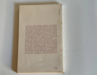 DIARIO E LETTERE DAL CARCERE. EVA FOREST. EDITORI RIUNITI. 1° EDIZIONE MARZO 1976. COLLANA: LA QUESTIONE FEMMINILE 1.