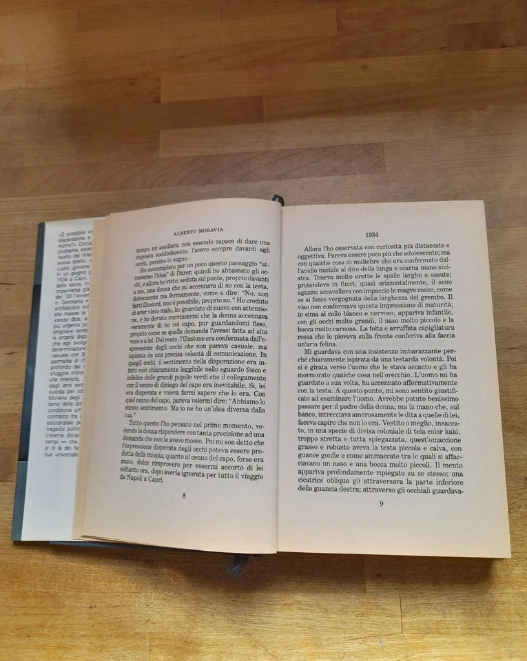 1934. ALBERTO MORAVIA. NARRATIVA CLUB SU LICENZA FABBRI - BOMPIANI. 2° EDIZIONE, 1° RISTAMPA SETTEMBRE 1982.