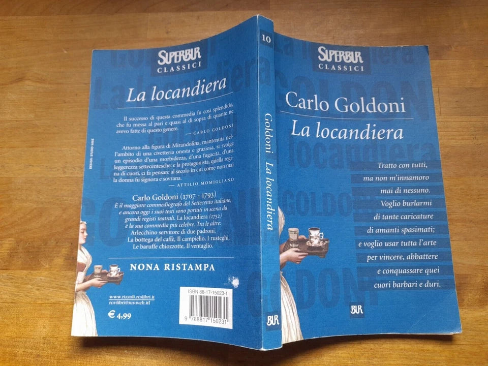 LA LOCANDIERA. CARLO GOLDONI. BUR RIZZOLI EDITORE. COLLANA: SUPERBUR CLASSICI 10. IX° RISTAMPA 2003.