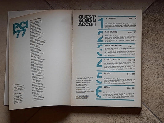 ALMANACCO PCI '77. AA.VV. FRATELLI SPADA EDITORIALE - ROMA. 1° EDIZIONE 1977.