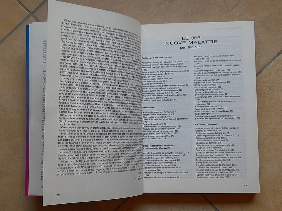LE 365 NUOVE MALATTIE 1° VOLUME: A-F  DORMONT- BLETRY- DELFRAISSY. DELFINO EDITORE 1991. EDIZIONE ITALIANA, SPECIALE FUORI COMMERCIO PER LA MERCK SHARP & DOHME spa, ITALIA.