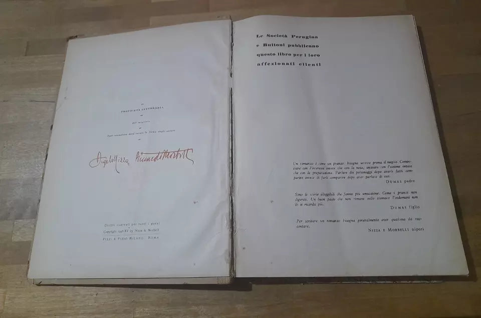 I 4 MOSCHETTIERI. ANGELO NIZZA E RICCARDO MORBELLI. PERUGINA BUITONI EDITORI. ILLUSTRAZIONI: ANGELO BIOLETTO.  4° EDIZIONE 1936.