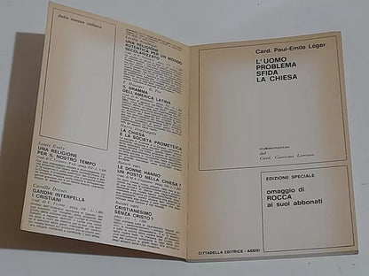 L'UOMO PROBLEMA SFIDA LA CHIESA. CARD. P.E. LEGER. CITTADELLA EDITRICE. COLLANA: PROSPETTIVE. EDIZIONE SPECIALE 1969.