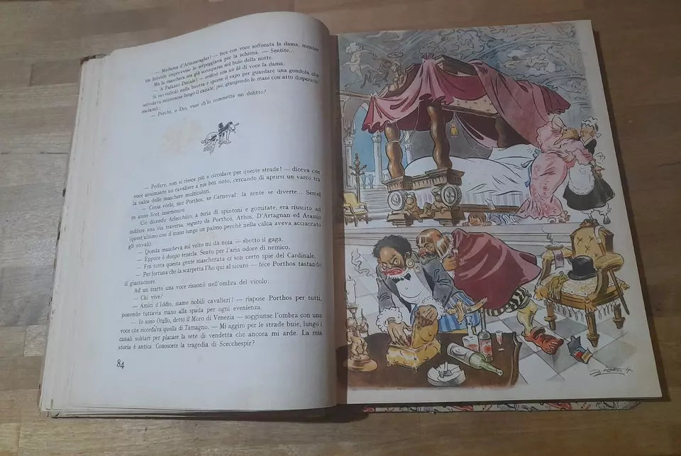 I 4 MOSCHETTIERI. ANGELO NIZZA E RICCARDO MORBELLI. PERUGINA BUITONI EDITORI. ILLUSTRAZIONI: ANGELO BIOLETTO.  4° EDIZIONE 1936.