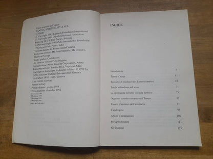 TANTRA SPIRITUALITÀ E SESSO. OSHO RAJNEESH. EDIZIONI ECIG. RISTAMPA 1992. VERSIONE ITALIANA DI SWAMI ANAND VIDEHA.