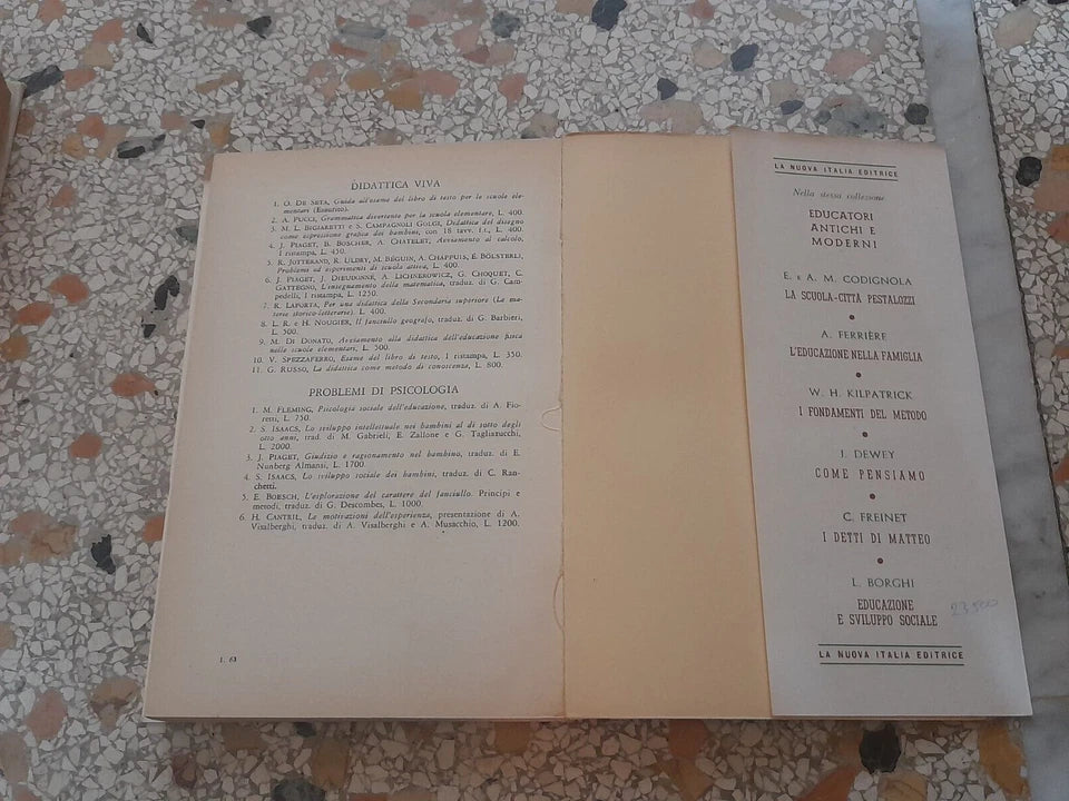 INSEGNAMENTO E APPRENDIMENTO NELLA SCUOLA PER L'INFANZIA. EMILY G. HUME. "LA NUOVA ITALIA" EDITRICE. 1° EDIZIONE DICEMBRE 1962. COLLANA: EDUCATORI ANTICHI E MODERNI CLXXI.
