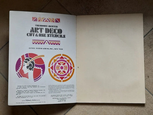 ART DECO. CUT & USE STENCILS. THEODORE MENTEN. DOVER PUBLICATIONS, INC., NEW YORK . 1° EDIZIONE 1977.