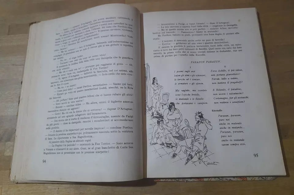 I 4 MOSCHETTIERI. ANGELO NIZZA E RICCARDO MORBELLI. PERUGINA BUITONI EDITORI. ILLUSTRAZIONI: ANGELO BIOLETTO.  4° EDIZIONE 1936.