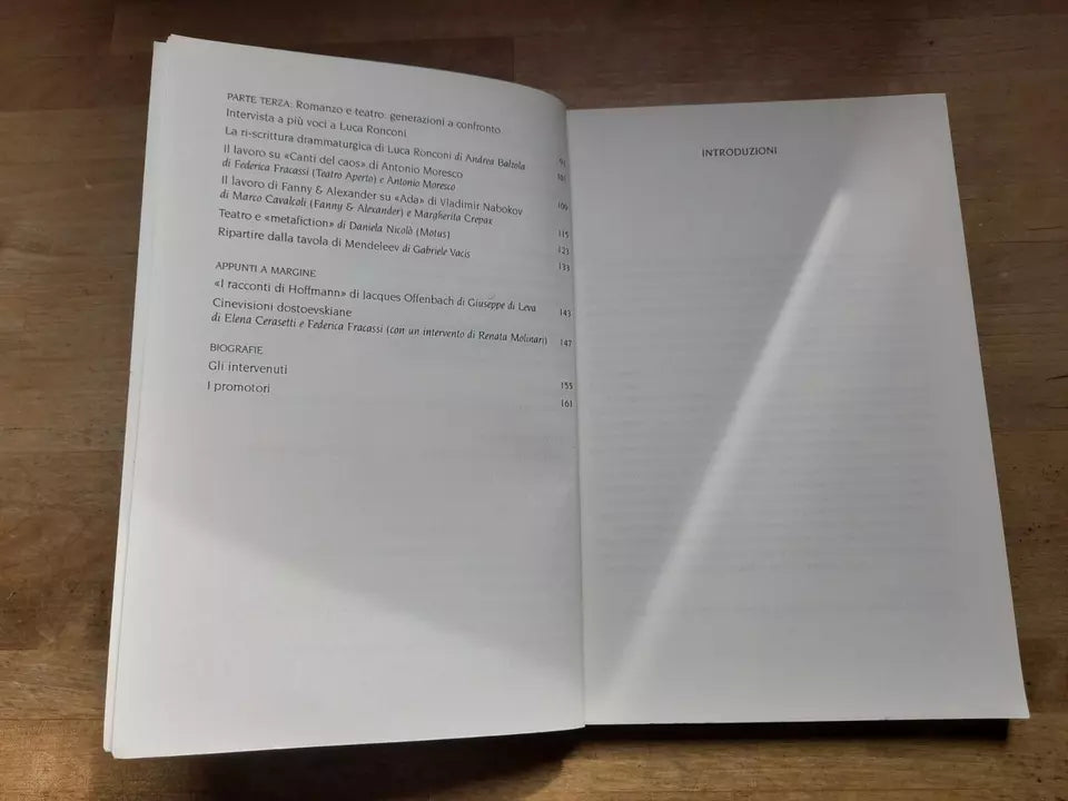 IL TEATRO NASCOSTO NEL ROMANZO. A CURA DI TEATRO APERTO. IL PRINCIPE COSTANTE EDIZIONI, 2004. COLLANA: I QUADERNI DI Ì.
