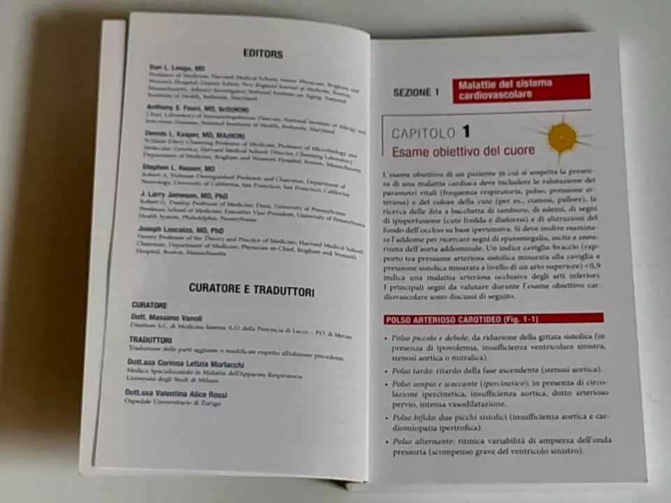 MALATTIE DEL SISTEMA CARDIOVASCOLARE. ENDOCRINOLOGIA E METABOLISMO. HARRISON MANUALE DI MEDICINA. EDIZIONE ITALIANA A CURA DI MASSIMO VANOLI. 18° EDIZIONE, 2015. CASA EDITRICE AMBROSIANA.