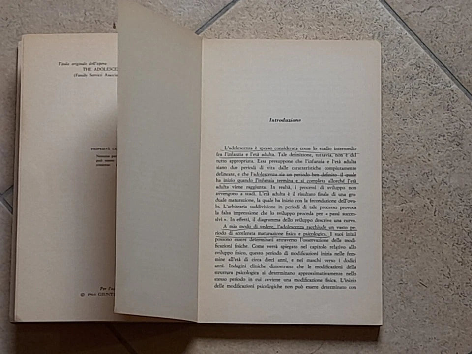 L'ADOLESCENTE E IL SUO MONDO. IRENE M. JOSSELYN. GIUNTI BARBERA EDITORE. RISTAMPA 1980. COLLANA: PSICOLOGIA CONTEMPORANEA.