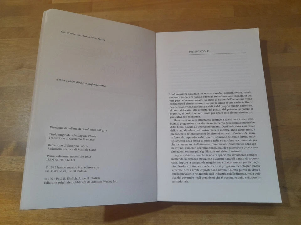 PER SALVARE IL PIANETA. PAUL R. E ANNE H. EHRLICH. FRANCO MUZZIO EDITORE. 1° EDIZIONE 1992. COLLANA: IL PIANETA.