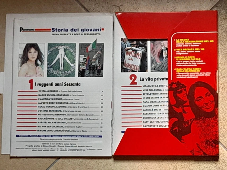 STORIA DEI GIOVANI PRIMA, DURANTE E DOPO IL SESSANTOTTO. AA.VV. SUPPLEMENTO A RIVISTA PANORAMA, 1988. SPECIALE A CURA DI MARIA LUISA AGNESE.