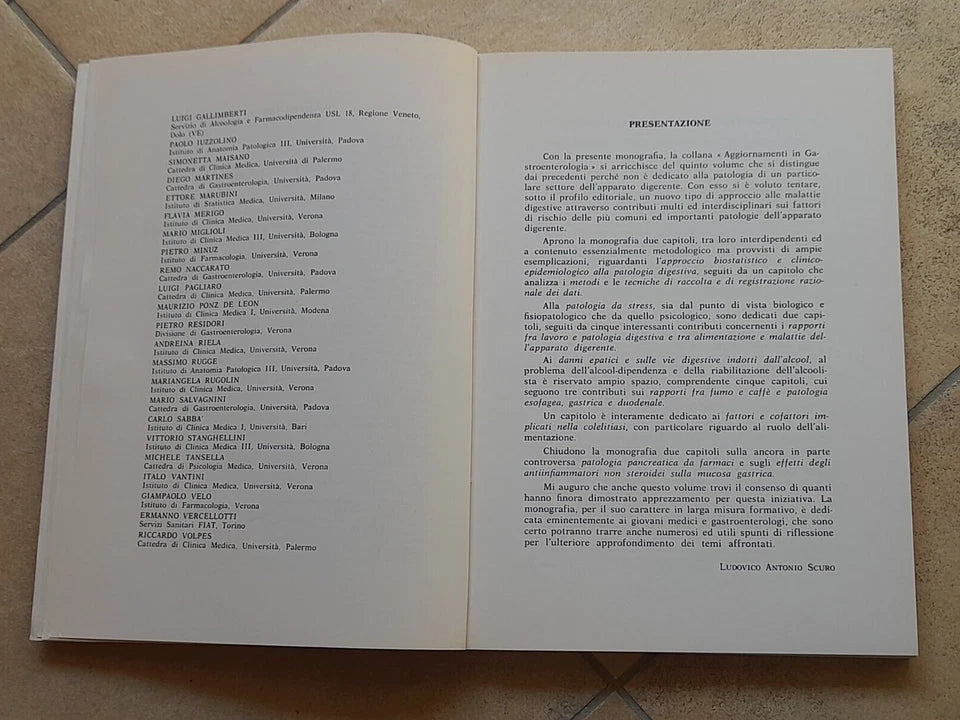 FATTORI DI RISCHIO IN GASTROENTEROLOGIA. LUDOVICO A. SCURO E ITALO VANTINI. IL PENSIERO SCIENTIFICO EDITORE. 1° RISTAMPA FEBBRAIO 1987. COLLANA: AG - AGGIORNAMENTI IN GASTROENTEROLOGIA.