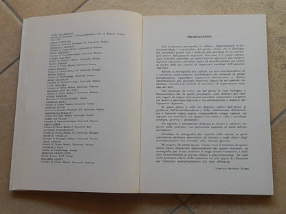 FATTORI DI RISCHIO IN GASTROENTEROLOGIA. LUDOVICO A. SCURO E ITALO VANTINI. IL PENSIERO SCIENTIFICO EDITORE. 1° RISTAMPA FEBBRAIO 1987. COLLANA: AG - AGGIORNAMENTI IN GASTROENTEROLOGIA.