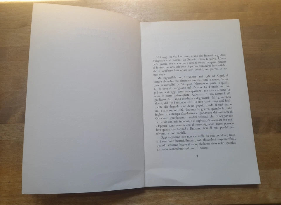 LA TORTURA. HENRI ALLEG. 5° EDIZIONE EINAUDI 1961. CON UNO SCRITTO DI JEAN-PAUL SARTRE.