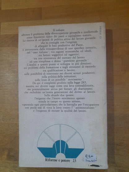 I GIOVANI E IL LAVORO. SALVATORE MAZZAMUTO. DE DONATO EDITORE 1978. COLLANA: RIFORME E POTERE 23.