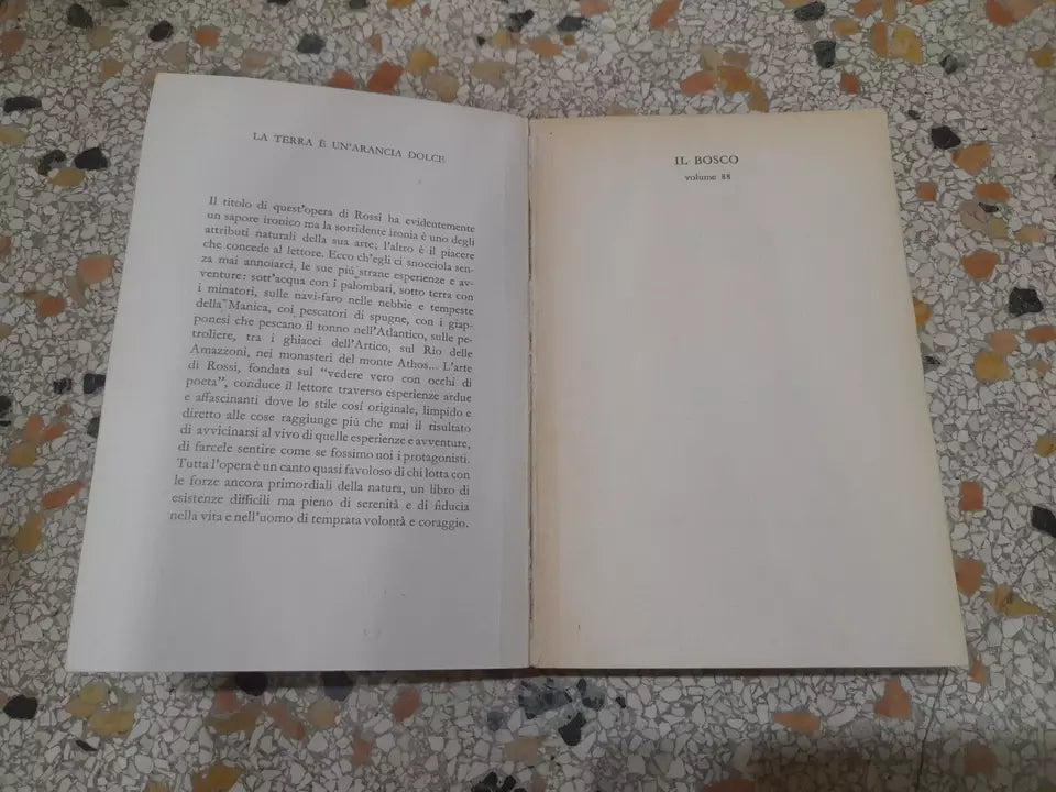 LA TERRA E' UN'ARANCIA DOLCE. VITTORIO G. ROSSI. MONDADORI EDITORE. 2° EDIZIONE 1962. COLLANA: IL BOSCO VOLUME 88.