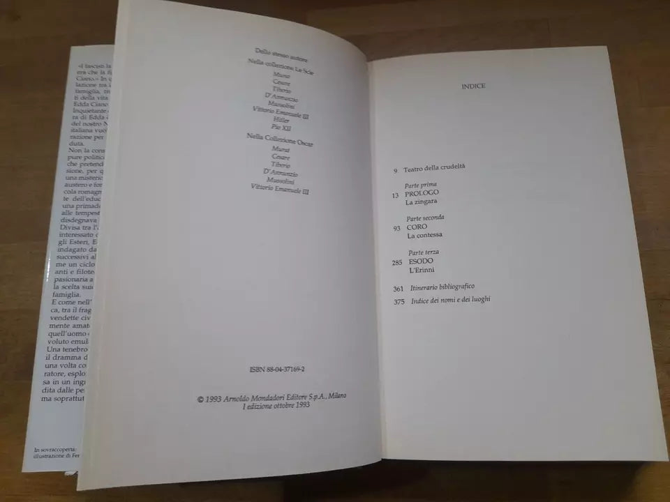 EDDA UNA TRAGEDIA ITALIANA. ANTONIO SPINOSA. MONDADORI EDITORE. COLLANA: LE SCIE. 1° EDIZIONE 1993.