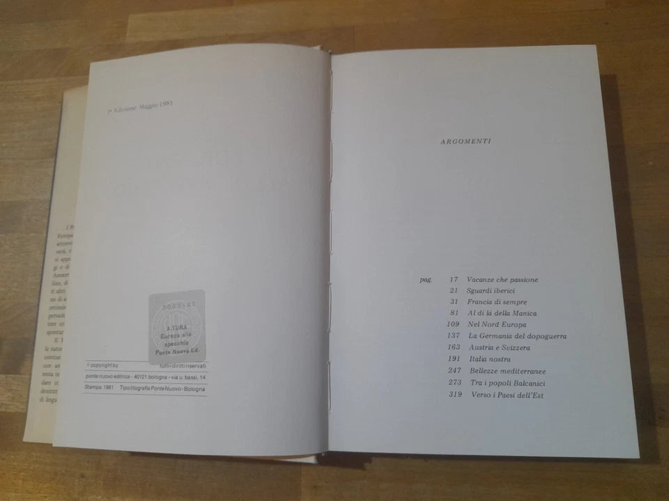 EUROPA ALLO SPECCHIO. ALBERTO TURA. PONTE NUOVO EDITORE. 1° EDIZIONE 1981. AUTOGRAFATO.