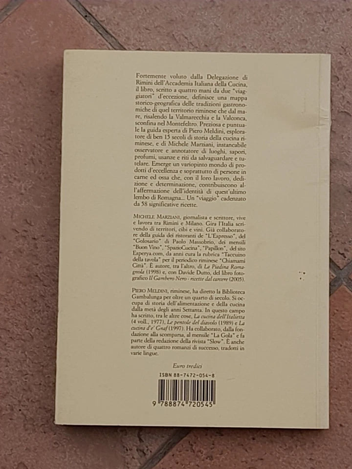 LA CUCINA RIMINESE TRA TERRA E MARE. MICHELE MARZIANI - PIERO MELDINII. PANOZZO EDITORE . 1° EDIZIONE 2005. COLLANA: MICROSTORIE 33.
