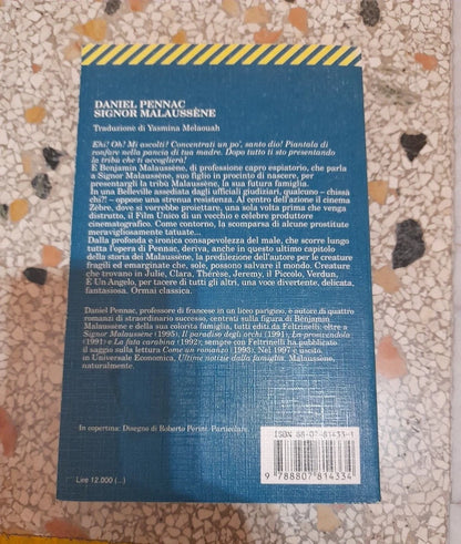 SIGNOR MALAUSSÉNE. DANIEL PENNAC. FELTRINELLI EDITORE. COLLANA: UNIVERSALE  ECONOMICA FELTRINELLI 1433.  2° EDIZIONE 1997.