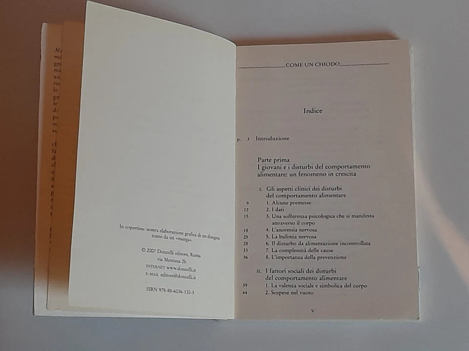 COME UN CHIODO. LE RAGAZZE, LA MODA, L'ALIMENTAZIONE. GIOVANNA MELANDRI. DONZELLI EDITORE. 1° EDIZIONE 2007. COLLANA: SAGGINE / 99.